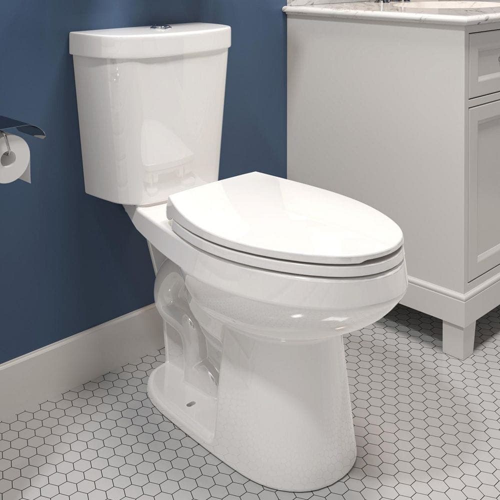 HOROW 17in. ADA Chair Height 2-Piece 1.1/1.6 GPF Dual Flush Elongated Toilet in White Flush, Soft-Close Seat Included