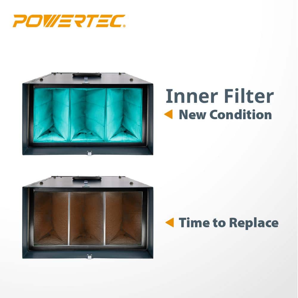 ‎POWERTEC 1 Micron Inner Filters for AF1044, AF1045 and WEN 3417, AF1270 Air Filtration (2-Pack) (3)
