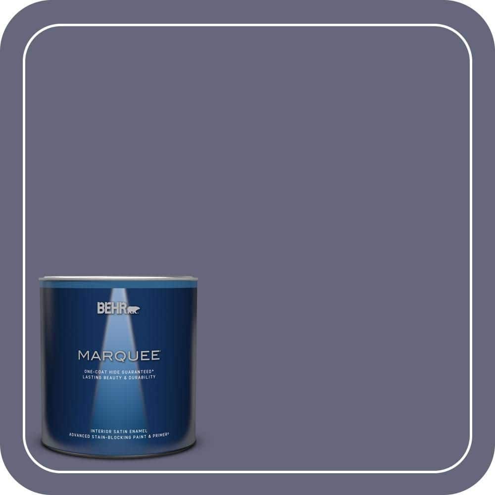 BEHR MARQUEE 1 qt. #630F-6 Violet Evening Satin Enamel Interior Paint & Primer