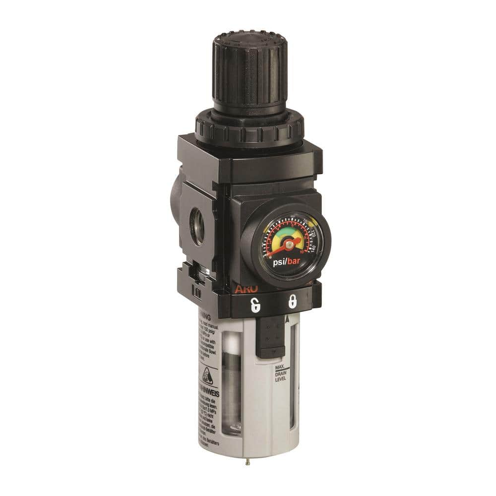 ARO 1/4 in. Piggyback, Filter/Regulator (Retail Packaging)
