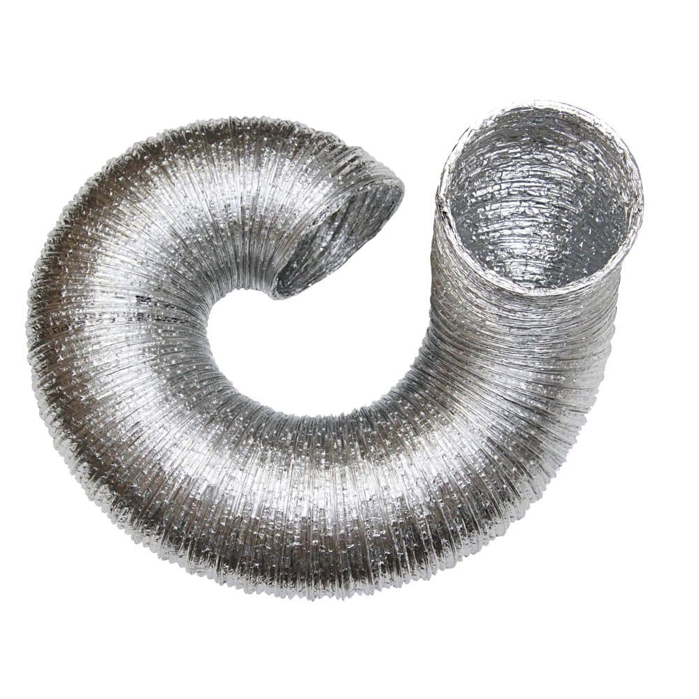 INOVATE 4 in. x 4 ft. Flexible Aluminum Dryer Flex Duct with 2-Stainless Steel Clamps (2)