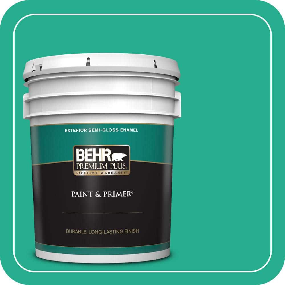 BEHR PREMIUM PLUS 5 gal. #P430-5 Enchanted Wells Semi-Gloss Enamel Exterior Paint & Primer