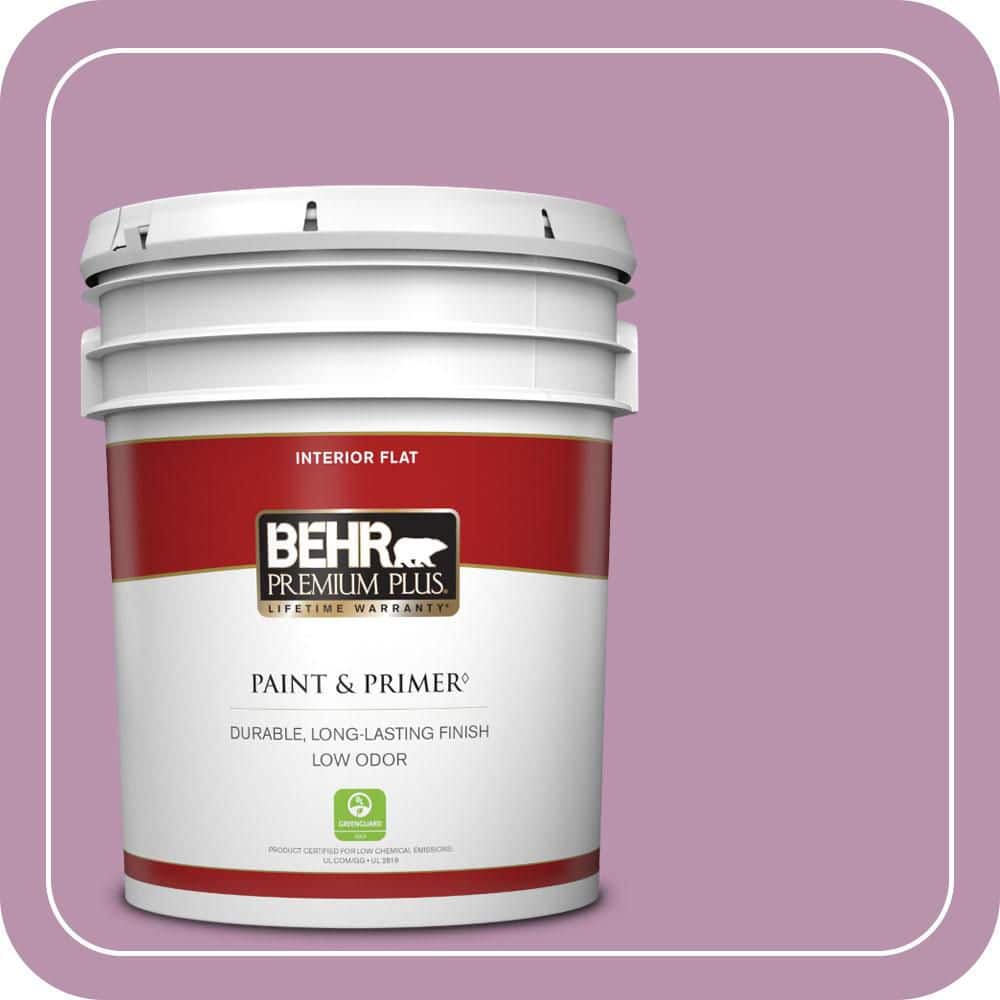 BEHR PREMIUM PLUS 5 gal. #680D-5 Bed of Roses Flat Low Odor Interior Paint & Primer