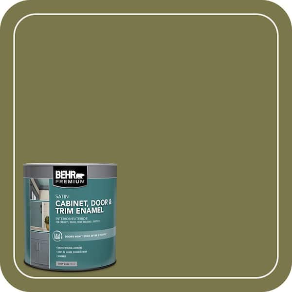 BEHR PREMIUM 1 qt. #S340-7A Garnish Satin Enamel Interior/Exterior Cabinet, Door & Trim Paint (2)