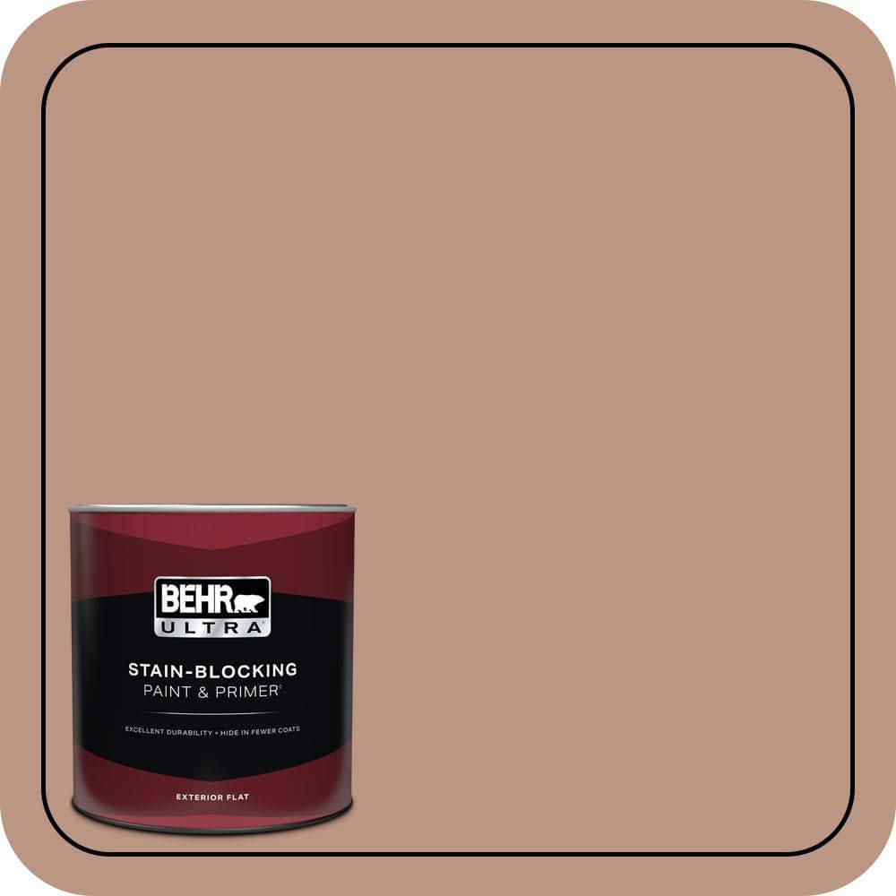 BEHR ULTRA 1 qt. #S190-4 Spiced Brandy Flat Exterior Paint & Primer