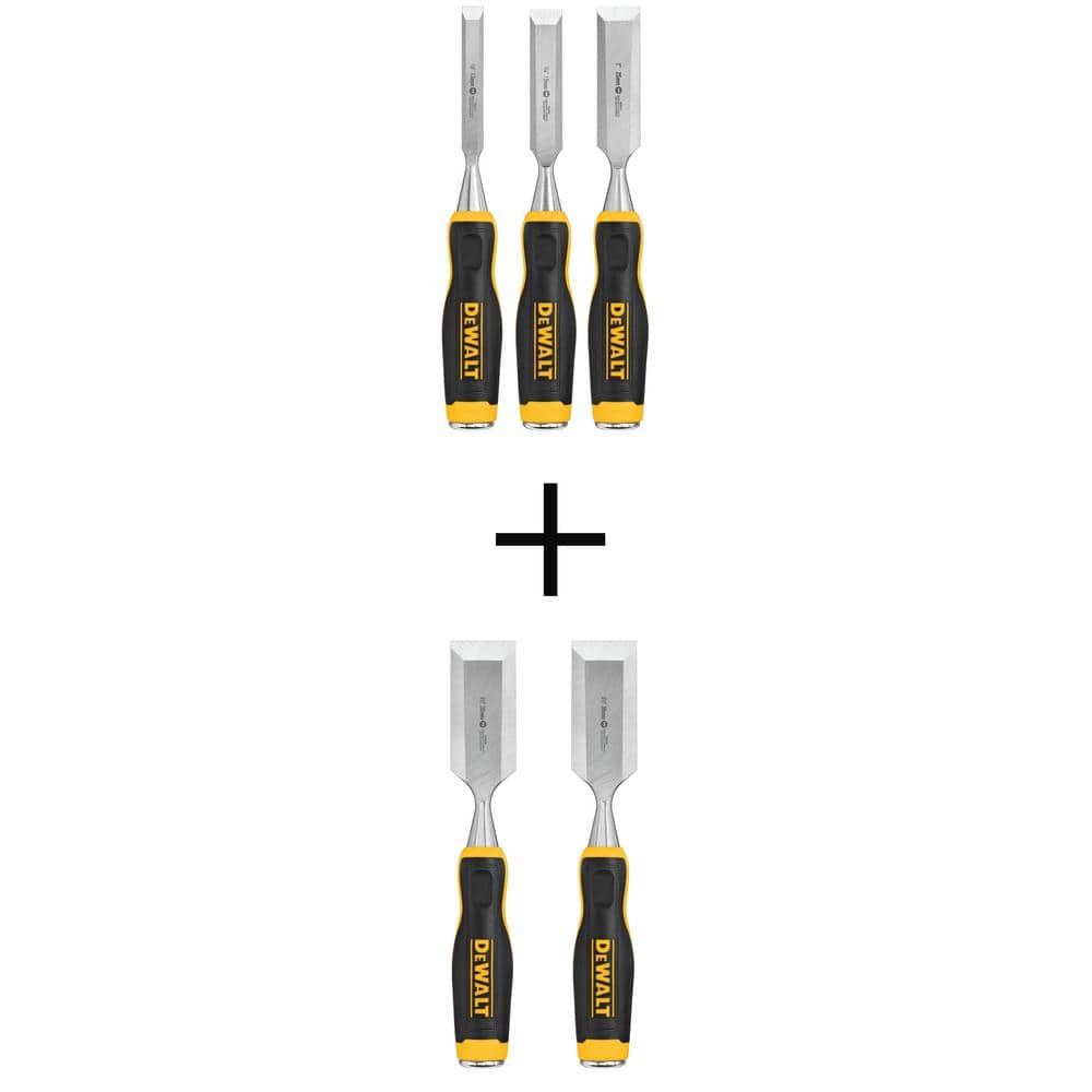 DEWALT Wood Chisel Set (3-Piece) and (2) 1-1/2 in. Wood Chisels