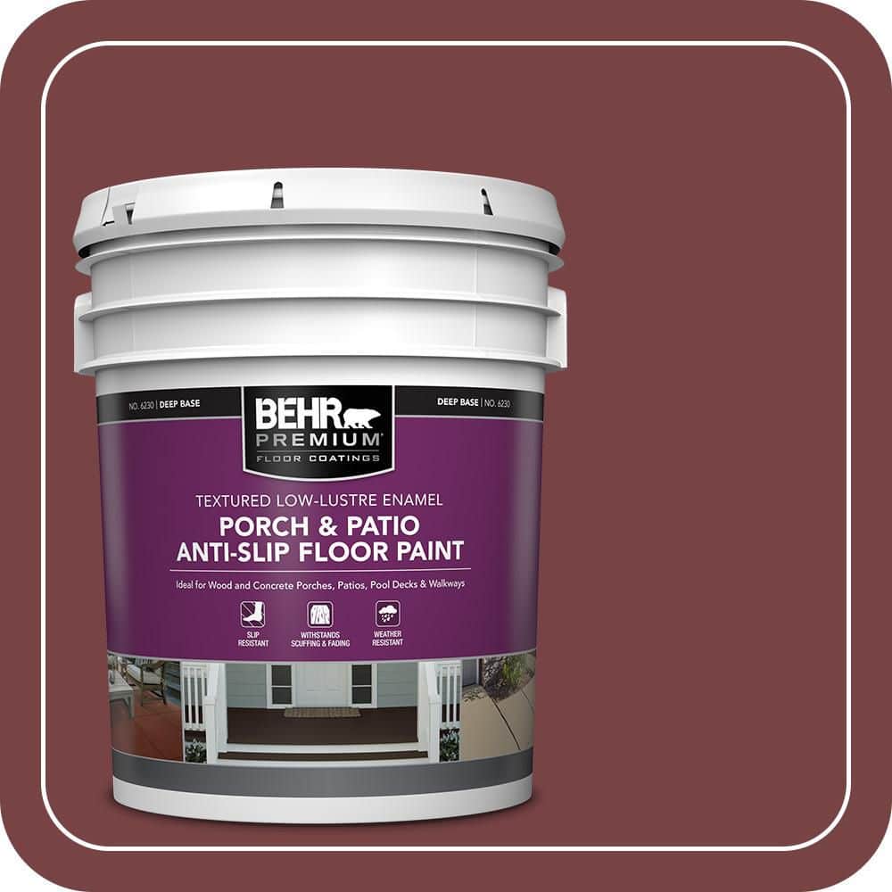 BEHR PREMIUM 5 gal. #PFC-04 Tile Red Textured Low-Lustre Enamel Interior/Exterior Porch and Patio Anti-Slip Floor Paint