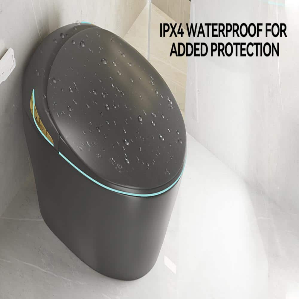 Flynama Grey Unique Smart Toilet, One-Piece Bidet, Auto Open/Close, Foot Sensor, LED Display, Night Light, Warm Water & Dryer (1)