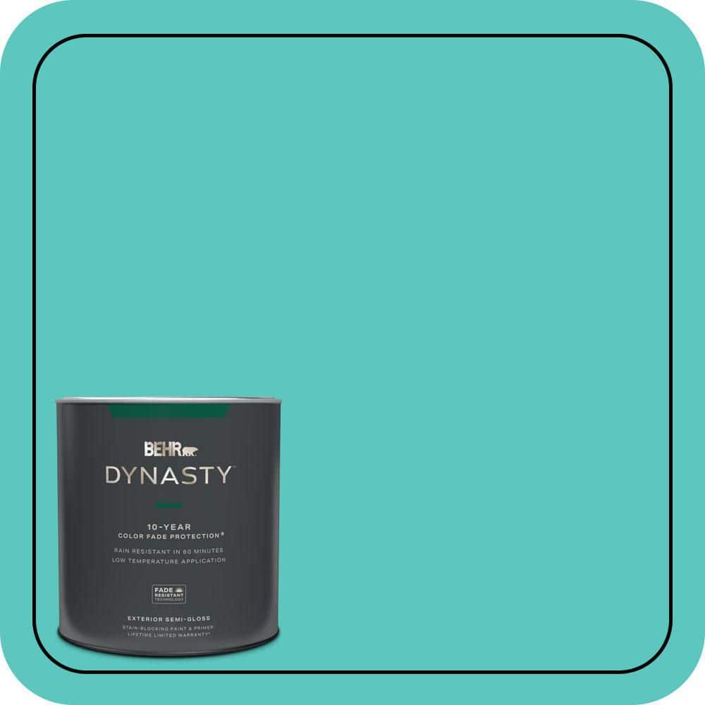 BEHR DYNASTY 1 qt. #490B-4 Sea Life Semi-Gloss Enamel Exterior Stain-Blocking Paint & Primer