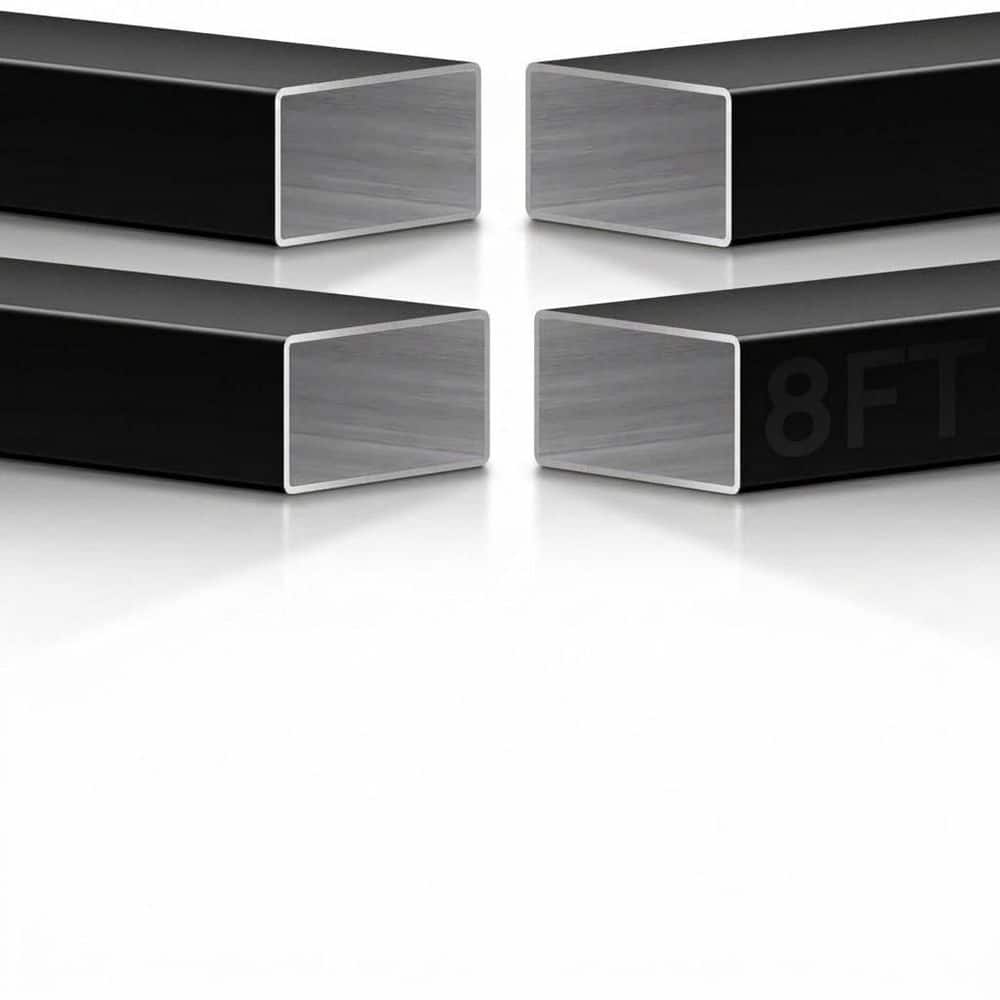 Unbranded 8 in. Aluminum Handrail for Cable Railing System Flat Black with End Caps and Screws, 4-Pack (1)