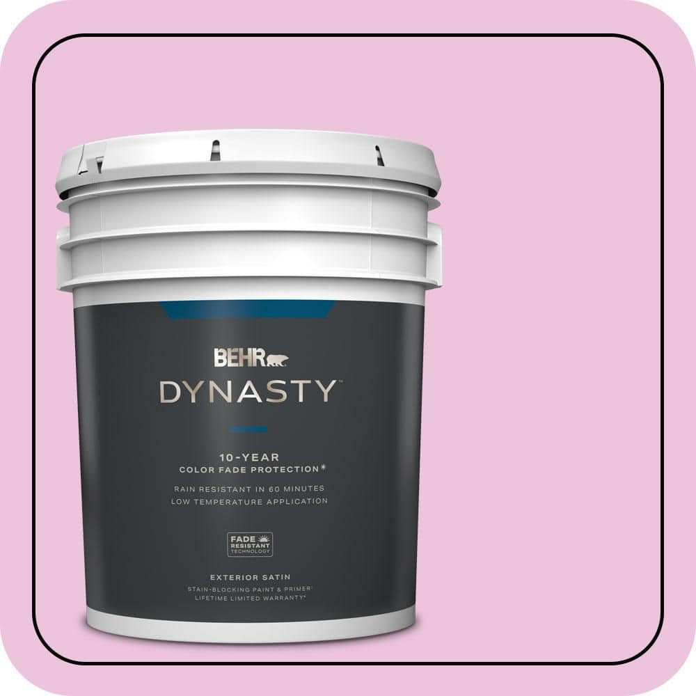 BEHR DYNASTY 5 gal. #680A-2 Sugar Sweet Satin Enamel Exterior Stain-Blocking Paint & Primer