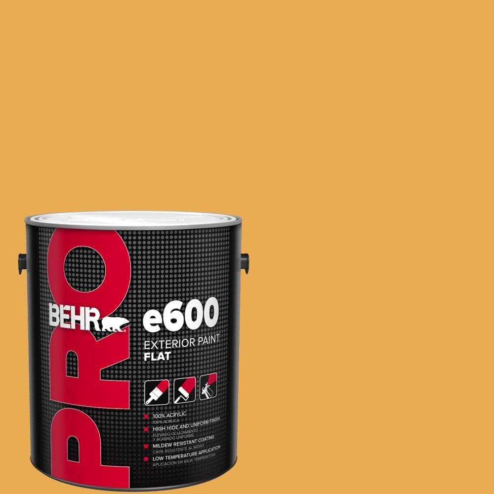BEHR PRO 1 gal. #BIC-43 Optimist Gold Flat Exterior Paint