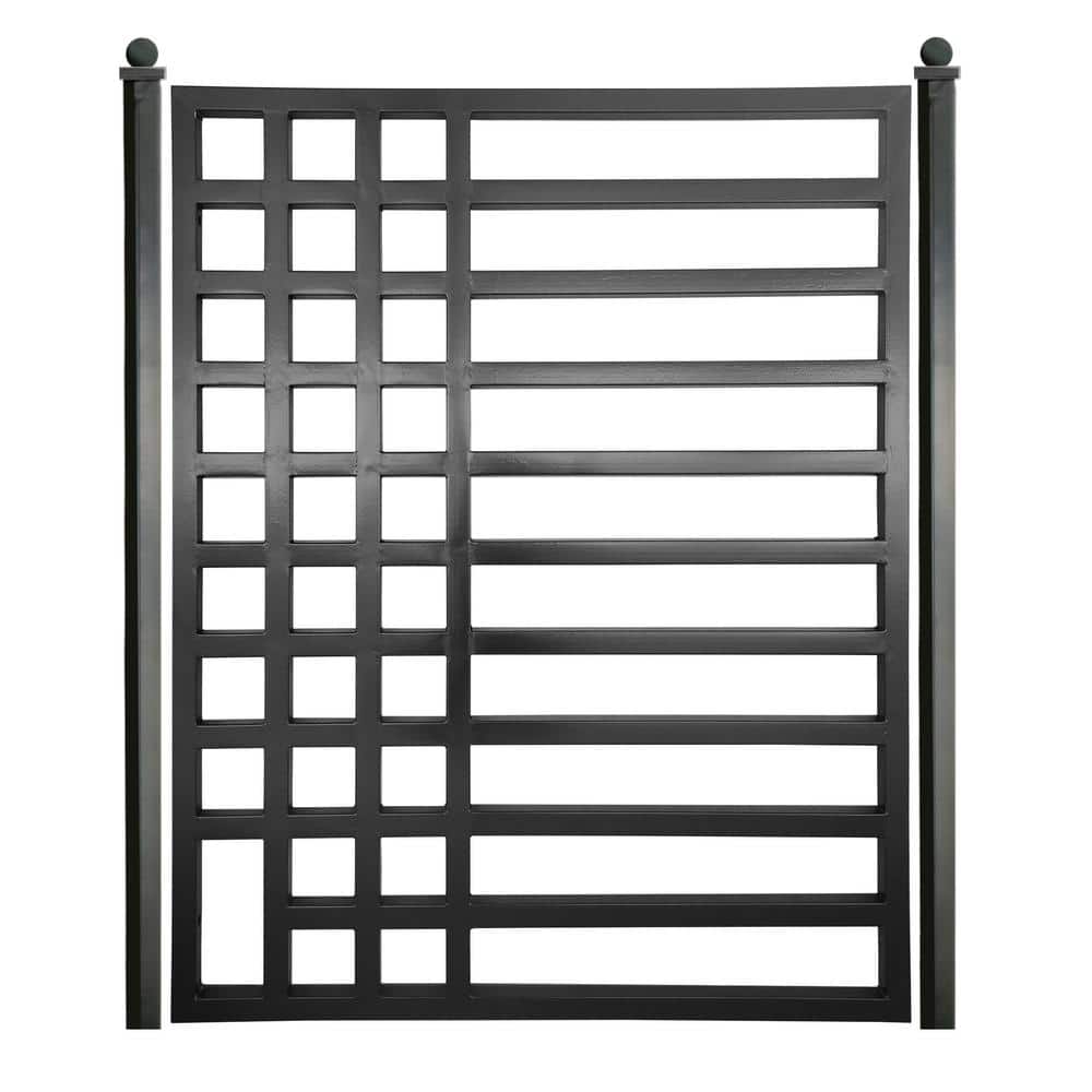 ALEKO 4 ft. x 5 ft. Kyiv Style Black Steel Pedestrian Fence Gate (1)
