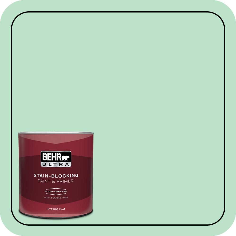 BEHR ULTRA 1 qt. #P410-2 Spearmints Extra Durable Flat Interior Paint & Primer