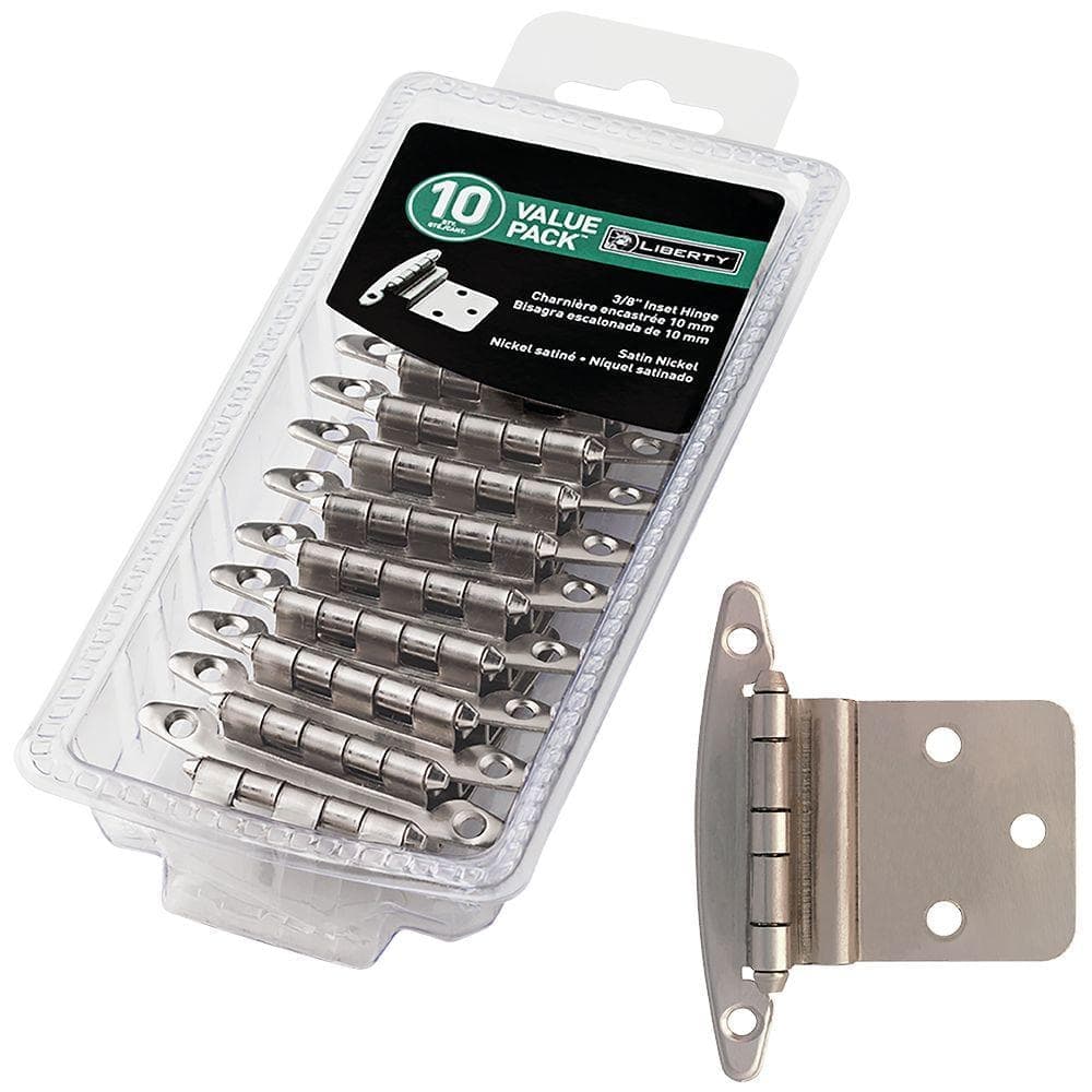 Liberty 5 Pair Face Frame 3/8 in. Inset Satin Nickel Cabinet Hinge without Spring (10-Pieces) (3)
