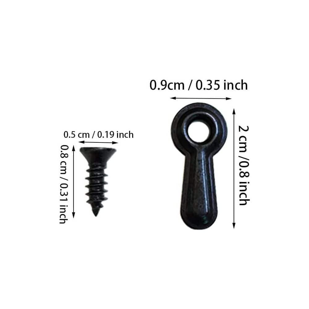 Adrinfly Metal Picture Frame Turn Button Fasteners Set with Screws for Hanging Photos and Artwork, 100-Pieces Black (3)