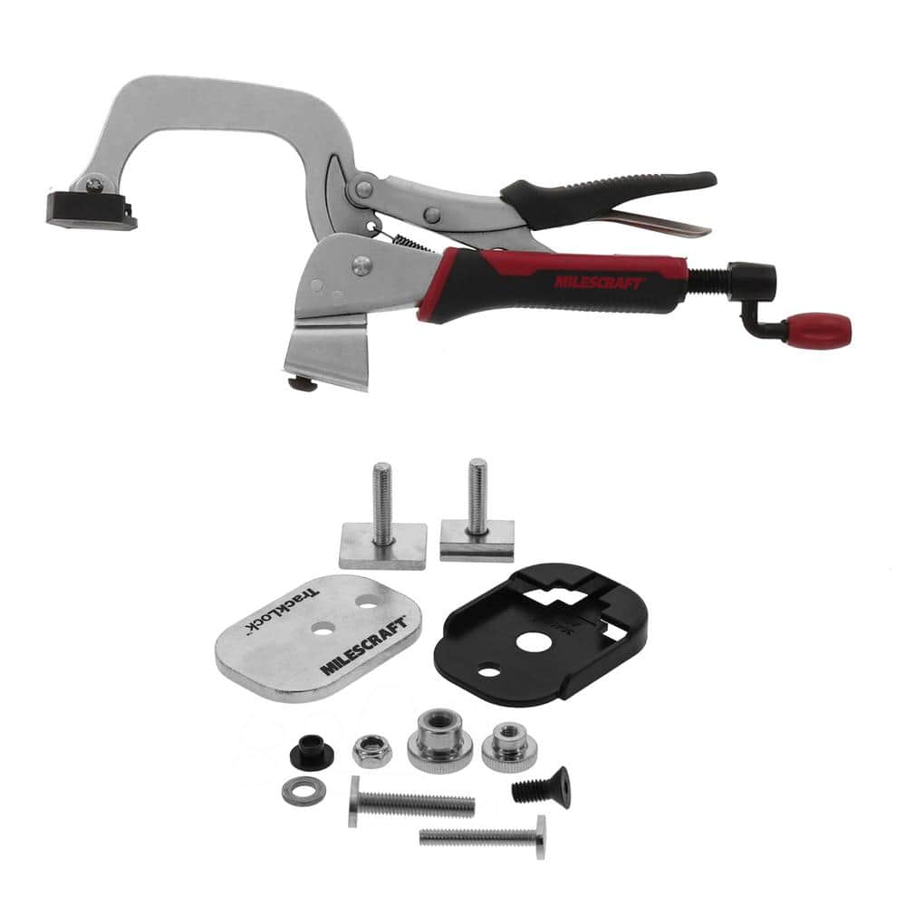 Milescraft Track Master 3 in. Bench Clamp with Universal 1/2in.-20, 13mm x 20mm, 23mm x 30mm, 30mm x 35mm T-Bolts with T-Track Base