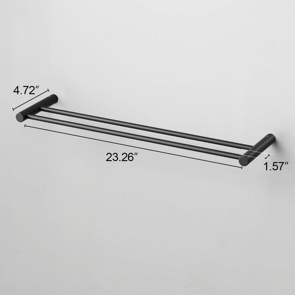 KULLAVIK 2-Piece Set Wall Mounted Bathroom Towel Bar Stainless Steel Bath Accessory Double Towel Bar (4)