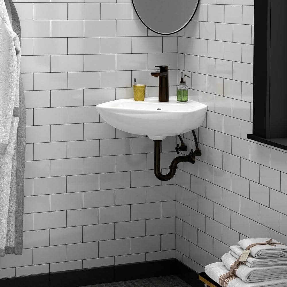 Barclay Products Eden 450 Corner Wall-Mount Sink in White (2)