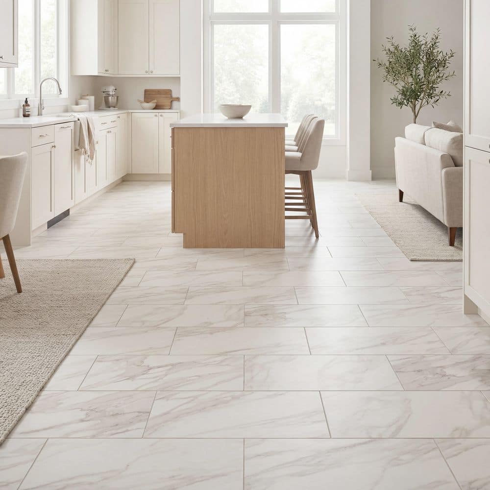 TrafficMaster Strata 12 in. x 24 in. Matte Ceramic Marble Look Floor and Wall Tile (16 sq. ft. /Case) (3)