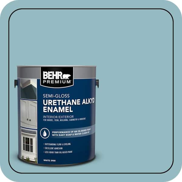 BEHR PREMIUM 1 gal. #T18-13 Casual Day Urethane Alkyd Semi-Gloss Enamel Interior/Exterior Paint (2)