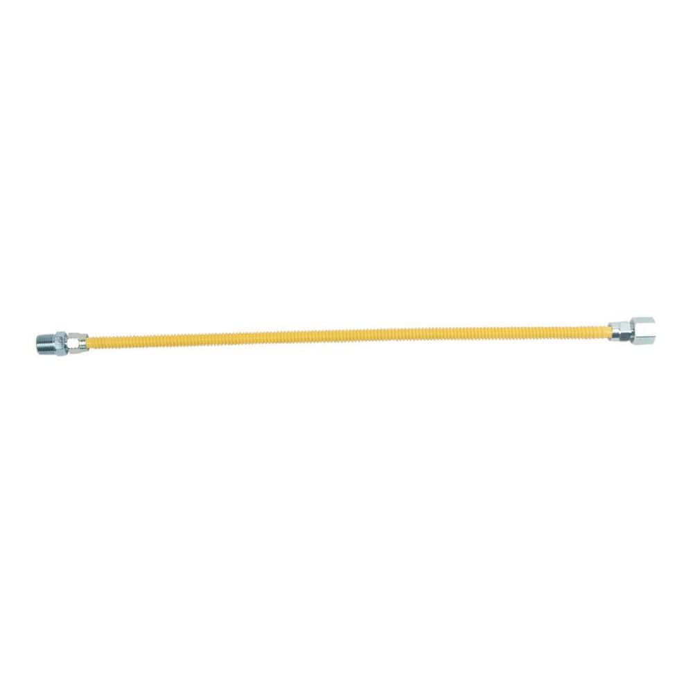 BrassCraft ProCoat 1/2 in. FIP x 1/2 in. MIP Stainless Steel Gas Connector 3/8 in. O. D. (1)