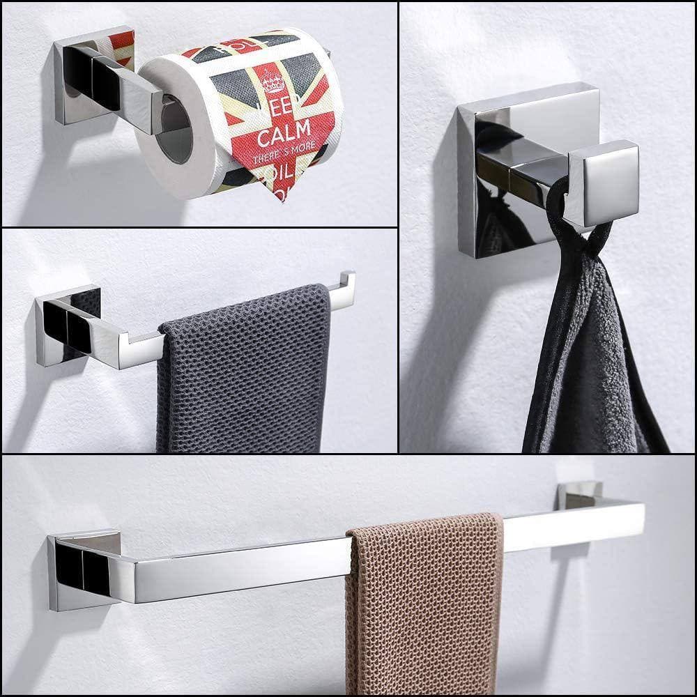 Dyiom 24 in. Wall Mounted, Towel Bar in Polished Chrome, 5-Piece (3)