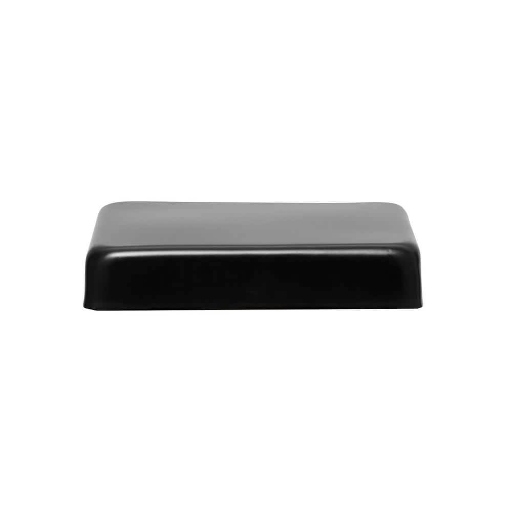 Protectyte 6 in. x 6 in. Black Stainless Steel Flat Top Post Cap with 3/4 in. Lip
