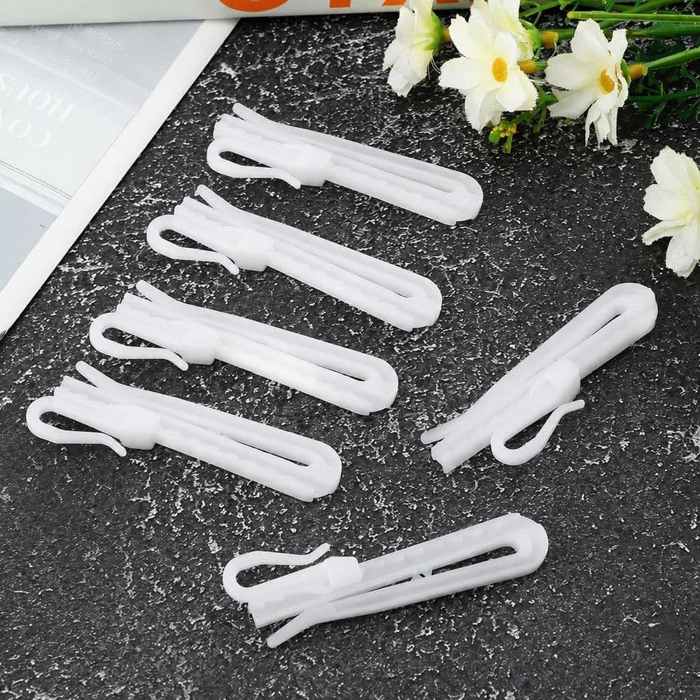 KHKFY 80-Pack Adjustable Plastic Pinch Pleat Curtain Hooks Clips for Window Door and Shower Curtain, White (2)