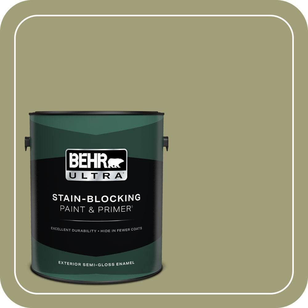 BEHR ULTRA 1 gal. #MQ6-57 Bermuda Grass Semi-Gloss Enamel Exterior Paint & Primer