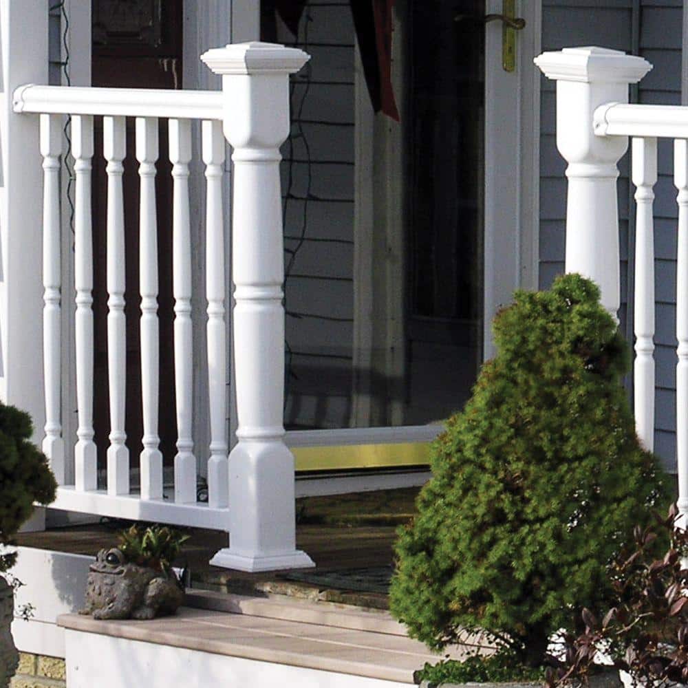 Veranda Williamsburg 8 ft. x 36 in. White PolyComposite Rail Kit without Brackets (2)