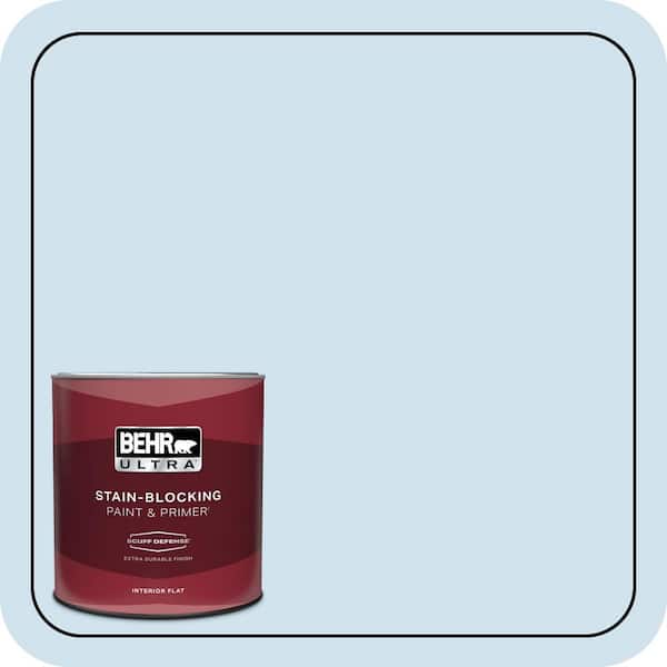 BEHR ULTRA 1 qt. #M520-1A Soft Cloud Extra Durable Flat Interior Paint & Primer (2)