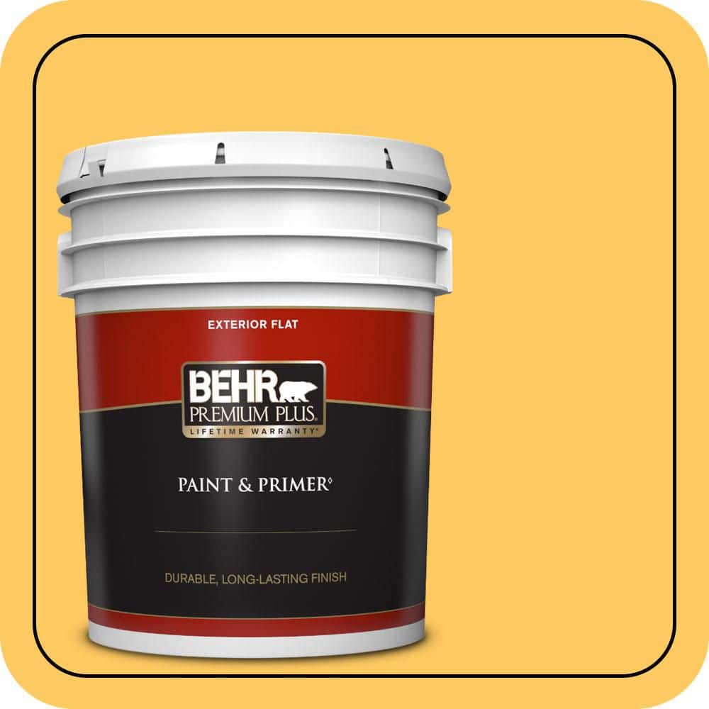 BEHR PREMIUM PLUS 5 gal. #P260-6 Smiley Face Flat Exterior Paint & Primer