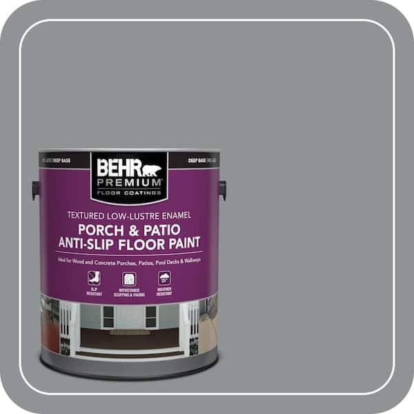 BEHR PREMIUM 1 gal. #770F-4 Gray Area Textured Low-Lustre Enamel Interior/Exterior Porch and Patio Anti-Slip Floor Paint (2)