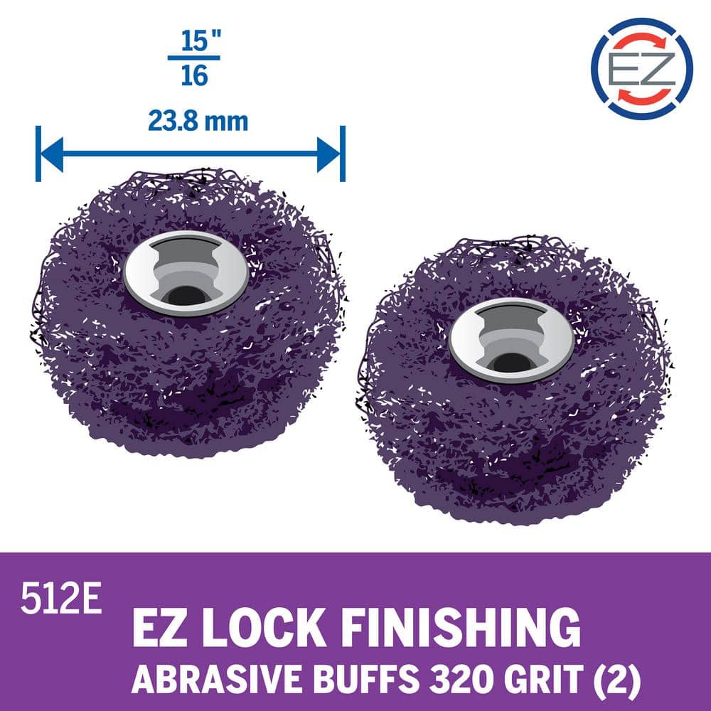 Dremel EZ Lock 15/16 in. Rotary Tool 320-Grit Finishing Abrasive Buffs (2-Pack) (3)