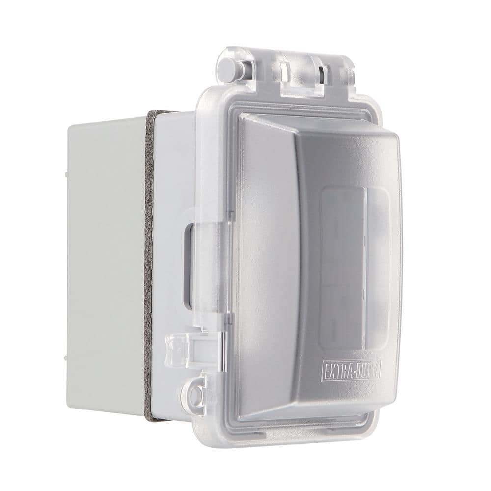 Commercial Electric 1-Gang Extra Duty Horizontal/Vertical Non-Metallic Weatherproof In-Use Outlet Cover Kit (16-in-1-Configurations), Clear (4)