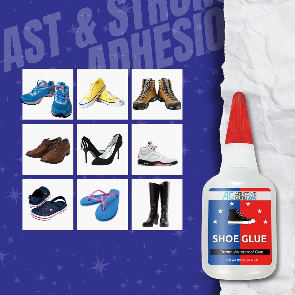 AG ADHESIVE GURU AG Shoe Repair Kit-Shoe Glue 0.7 oz. Clear CA Glue and Activator Spray 3.38 fl oz Fast-Drying for Rubber, Leather, Soles (3)