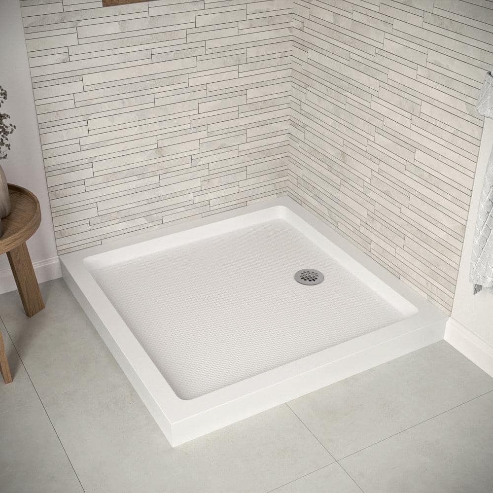 Streamline 36 in. L 36 in. W Corner Acrylic Shower Pan Base, with Hand Drain, Drain Included (3)