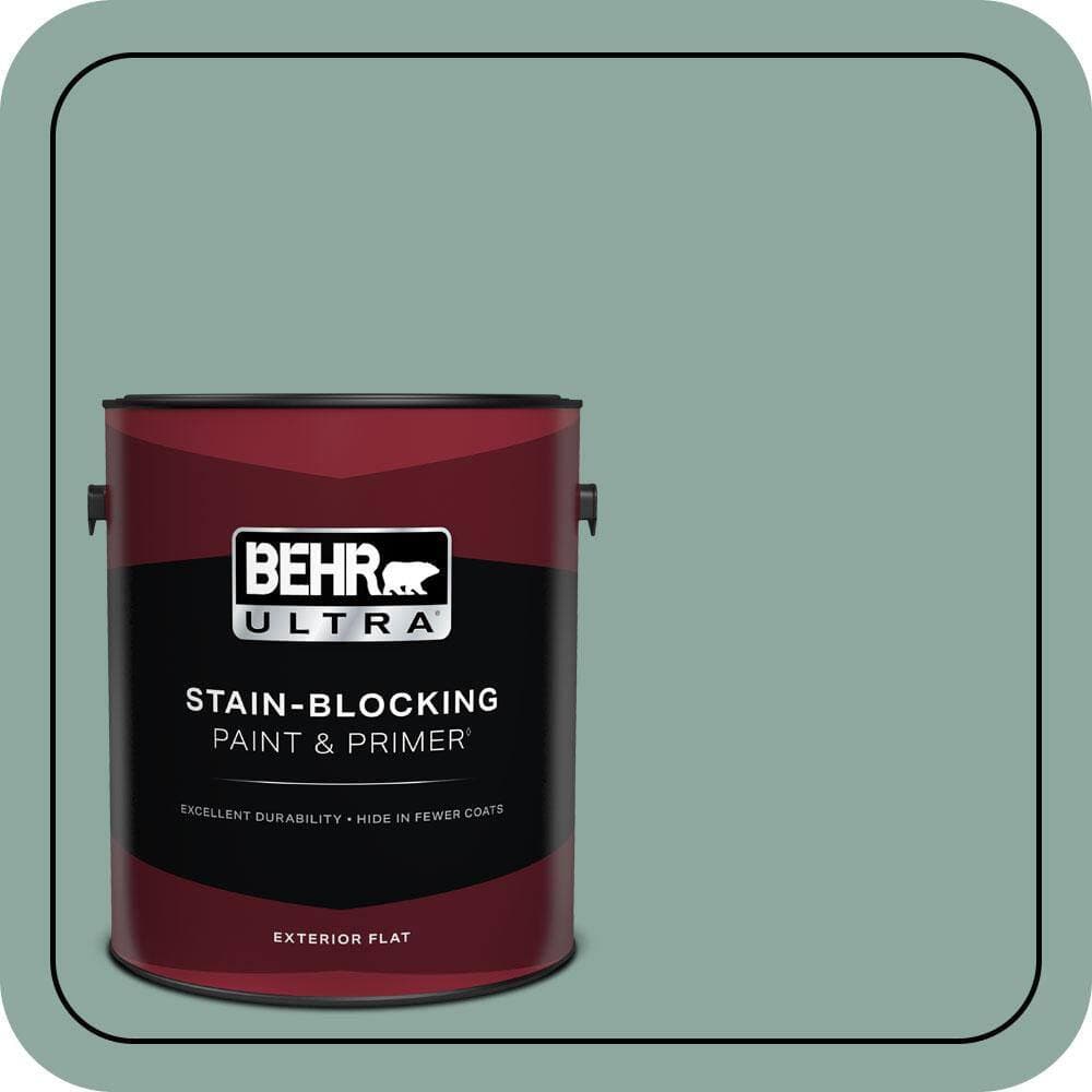 BEHR ULTRA 1 gal. #S430-4 Green Meets Blue Flat Exterior Paint & Primer