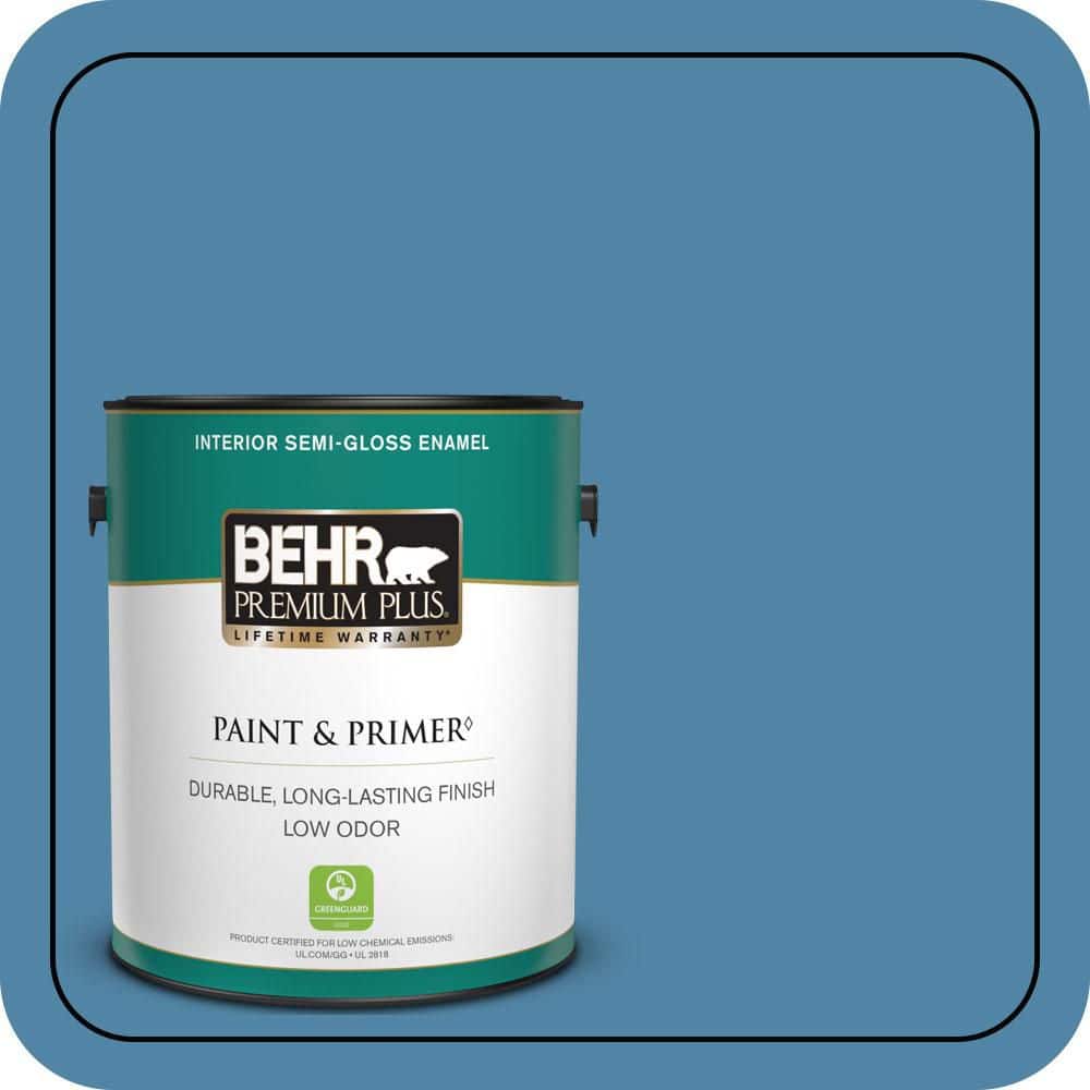 BEHR PREMIUM PLUS 1 gal. #M500-4 Hemisphere Semi-Gloss Enamel Low Odor Interior Paint & Primer