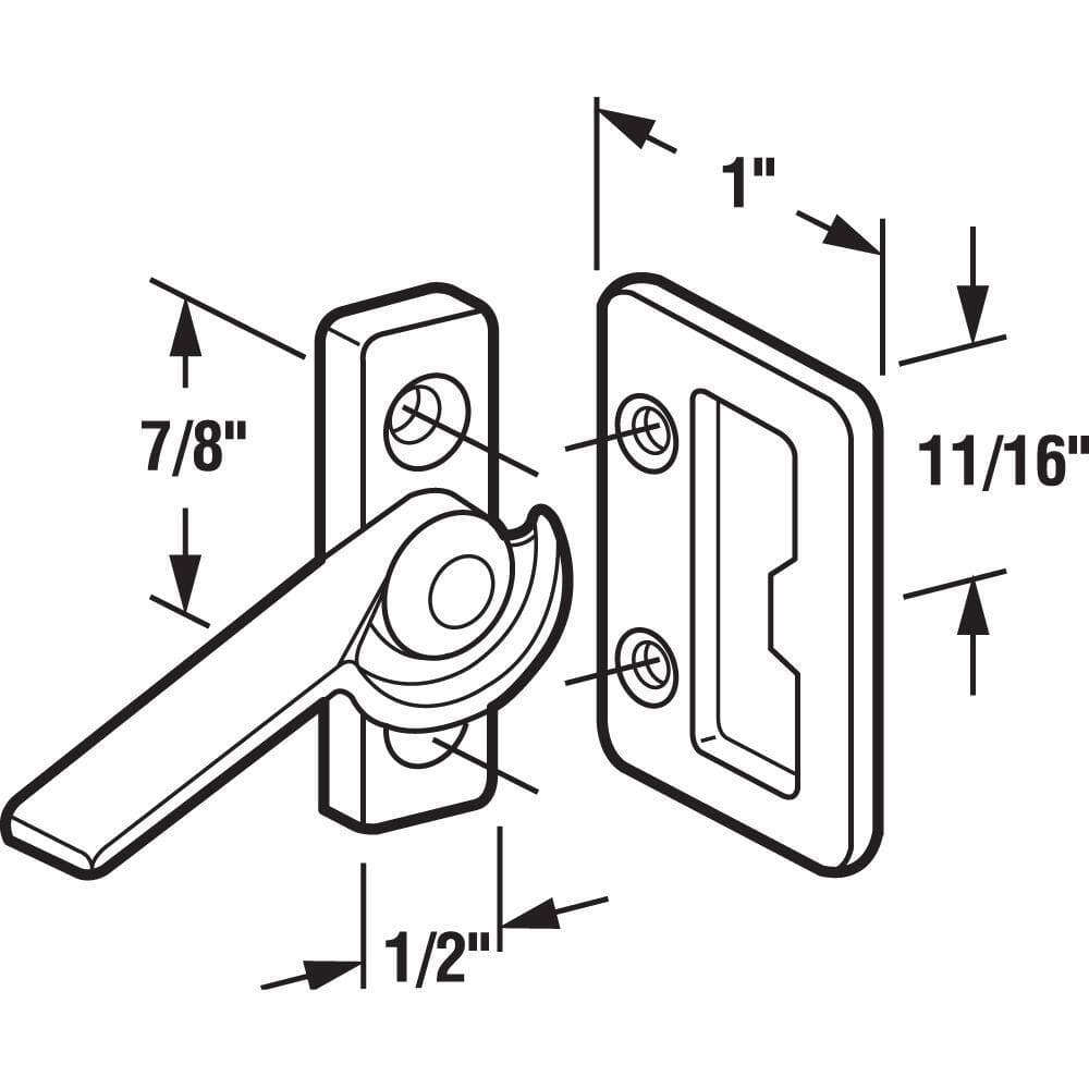 Prime-Line Zinc Right Hand Sliding Window Sash Lock (2-Pack) (2)
