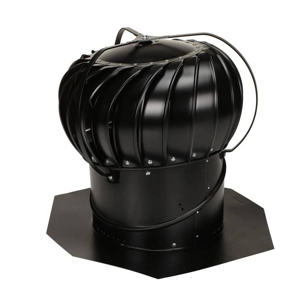 Air Vent 14 in. Black Aluminum Externally Braced Wind Turbine (2)