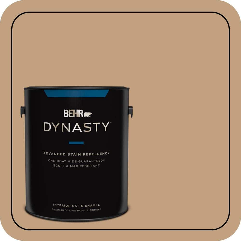 BEHR DYNASTY 1 gal. #S280-4 Real Cork One-Coat Hide Satin Enamel Interior Stain-Blocking Paint and Primer