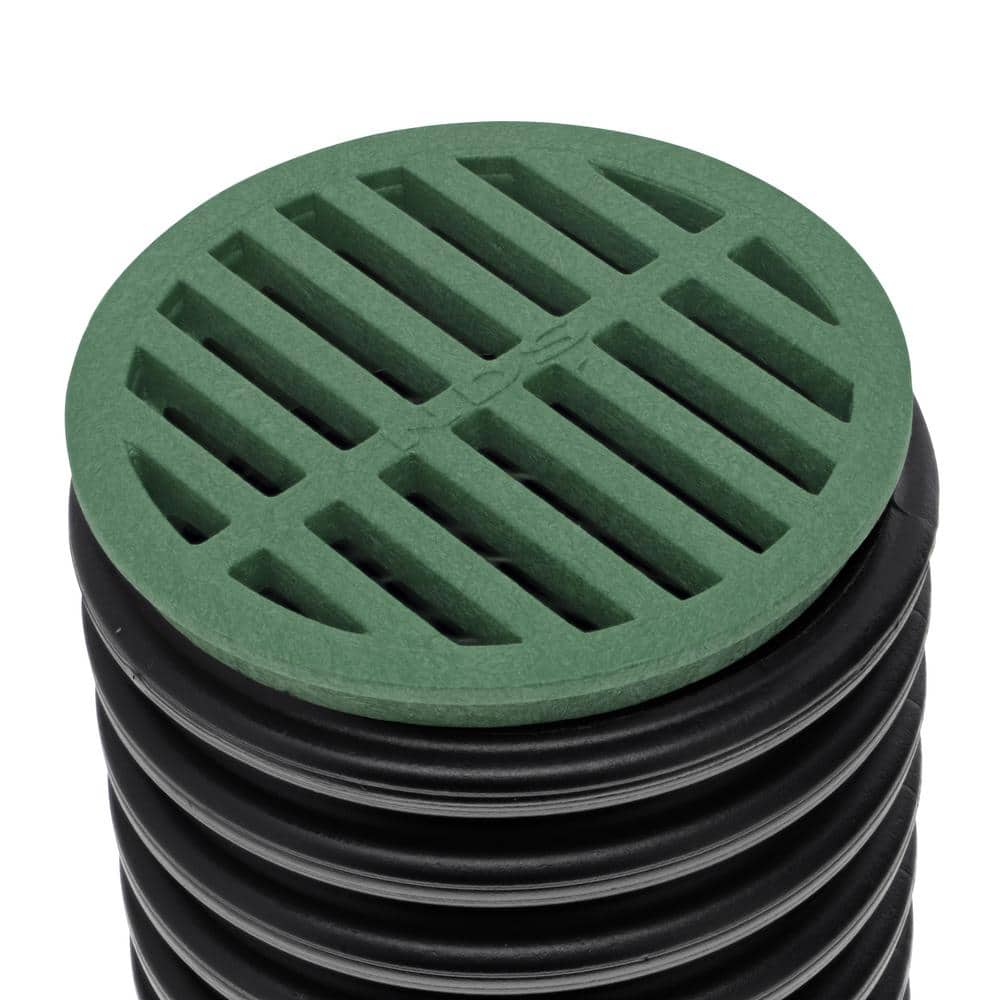NDS 4 in. Plastic Round Drainage Grate Green (3)