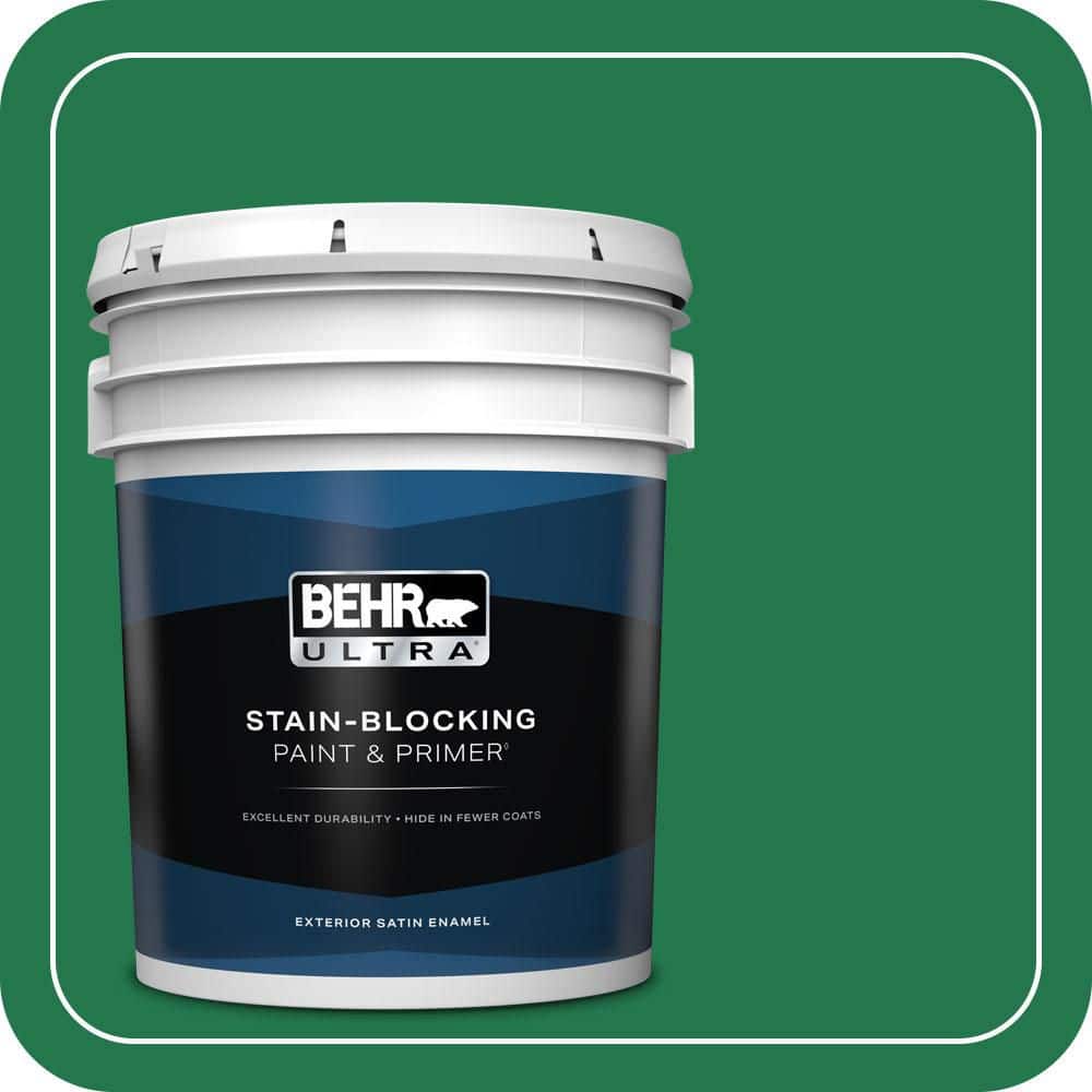 BEHR ULTRA 5 gal. #460B-7 Pine Grove Satin Enamel Exterior Paint & Primer