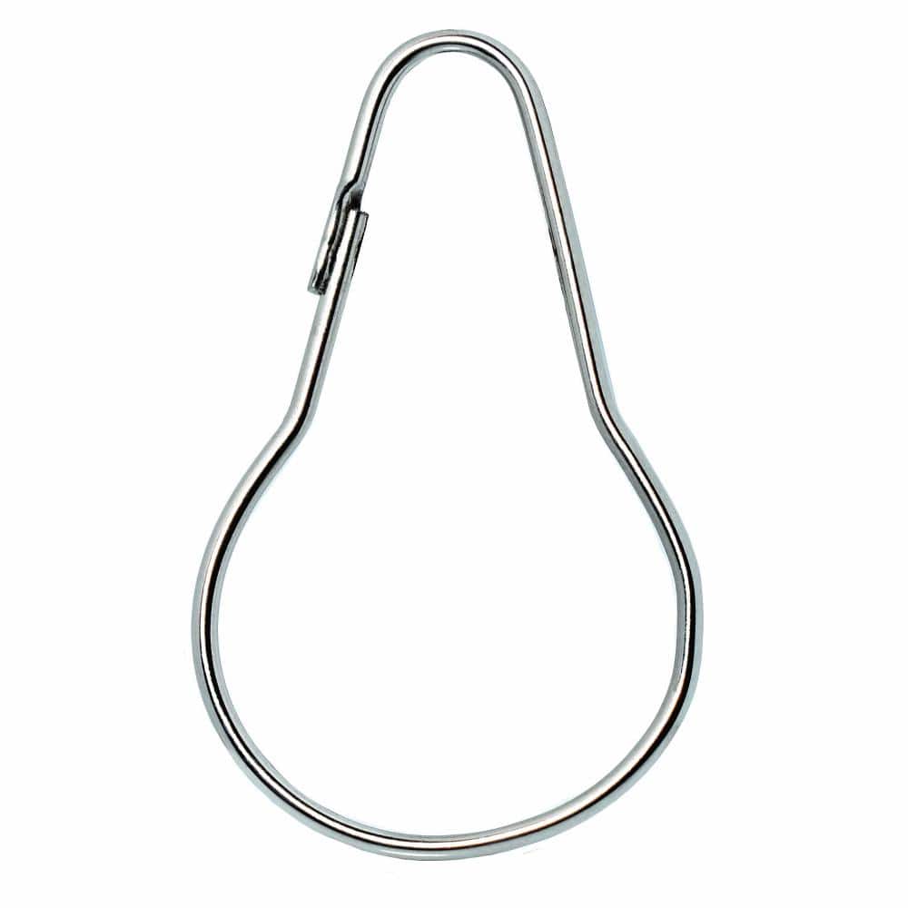 Unbranded Shower Curtain Rings 24 Pack Metal Hooks Nickel Plated Rustproof for Standard Bathroom Shower Rod Set (1)