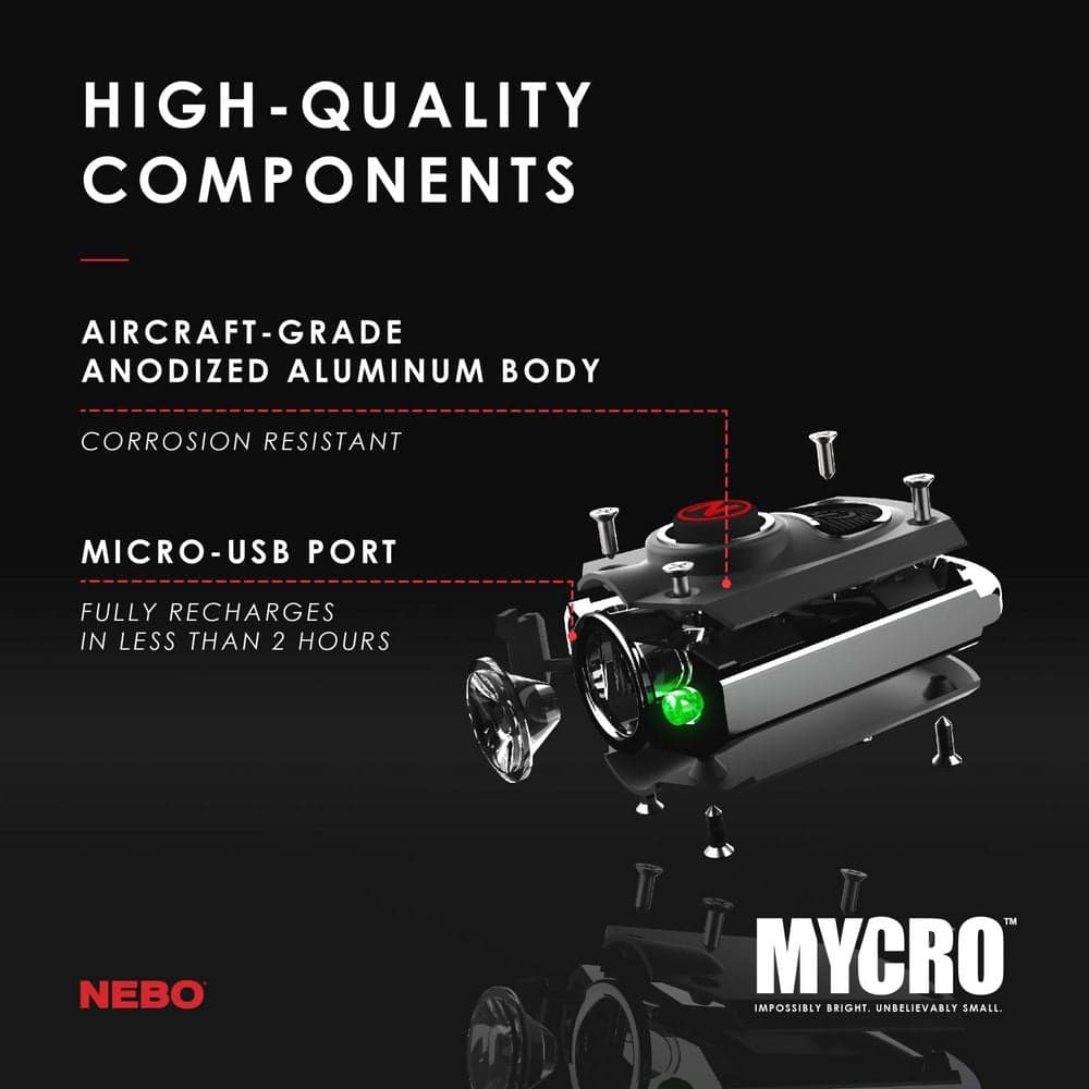 NEBO MYCRO 400-Lumens Rechargeable Battery LED Keychain Flashlight (2)