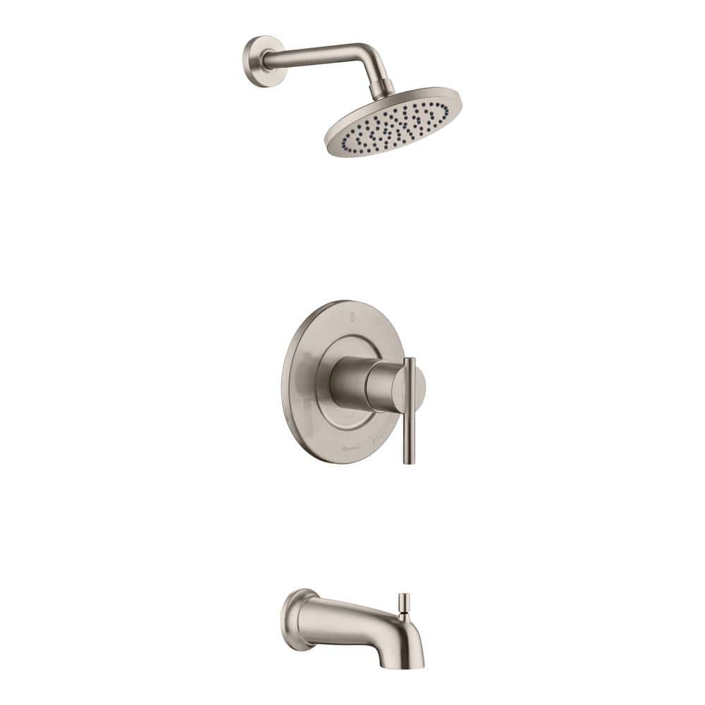 Glacier Bay Dorind Single-Handle 1-Spray Tub and Shower Faucet 1.8 GPM in Brushed Nickel (Valve Included) (2)