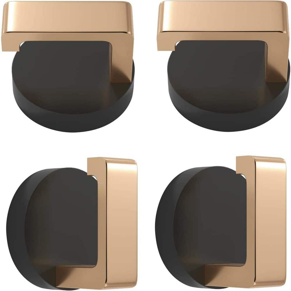 BWE Knob Round Bathroom Robe Hook and Towel Hook in Stainless Steel in Gold Black (4-Pack)