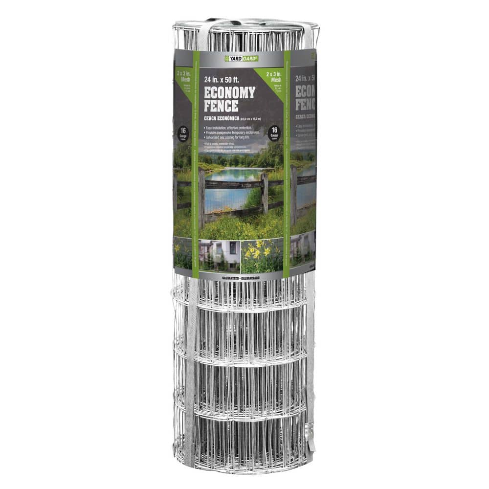 YARDGARD 2 in. x 3 in. Mesh x 24 in. x 50 ft. 16-Gauge Galvanized Steel Welded Wire Fence